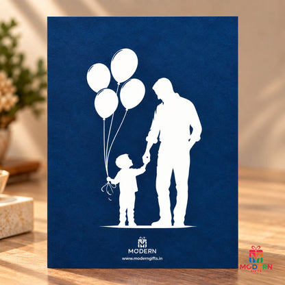 Father's Day Greeting Card with Name Magnet