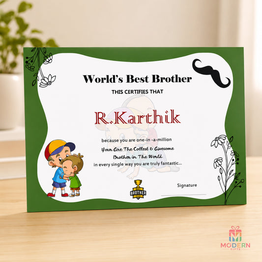 Personalized custom gift certificate with name and heartfelt message
