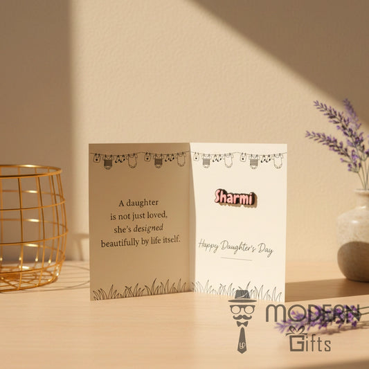 Daughter's Day Greeting card with Name magnet