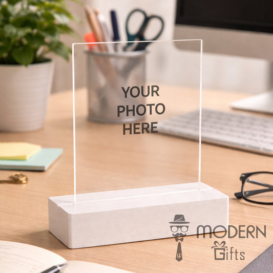 Custom acrylic Photo Display for Desk