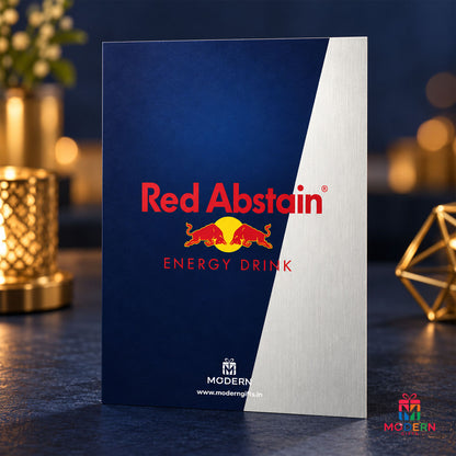 Red Abstain Energy Drink Greeting Card