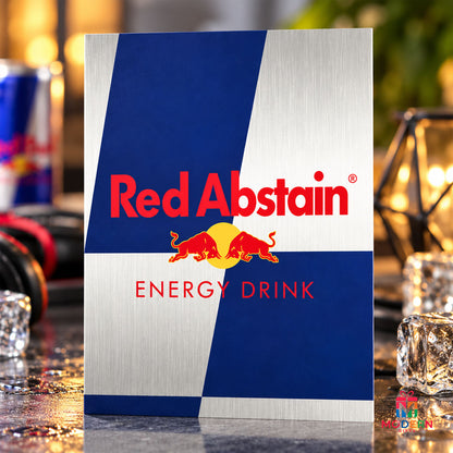 Red Abstain Energy Drink Greeting Card